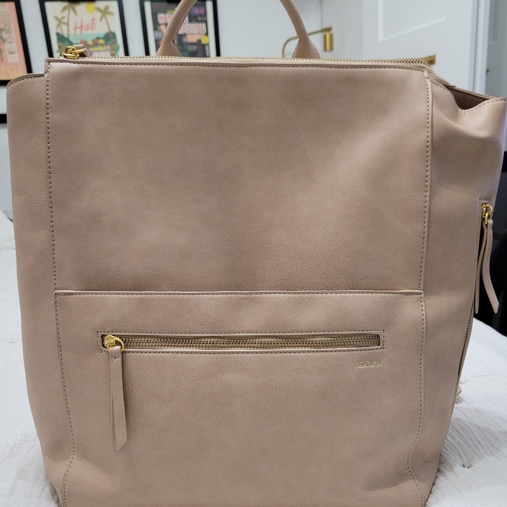 FAWN DESIGN SQUARE DIAPER BAG BACKPACK beige